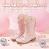 imageGirls Cowgirl Boot Glitter Kids Cowboy Boots Western BoysCowboy Mid Calf Square Toe Toddler Little KidBig Kid Party Birthday Riding ShoesPink