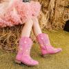 imageGirls Cowgirl Boot Glitter Kids Cowboy Boots Western BoysCowboy Mid Calf Square Toe Toddler Little KidBig Kid Party Birthday Riding ShoesPink Rainbow