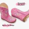 imageGirls Cowgirl Boot Glitter Kids Cowboy Boots Western BoysCowboy Mid Calf Square Toe Toddler Little KidBig Kid Party Birthday Riding ShoesPink Rainbow