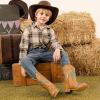 imageGirls Cowgirl Boot Glitter Kids Cowboy Boots Western BoysCowboy Mid Calf Square Toe Toddler Little KidBig Kid Party Birthday Riding ShoesTan Blue