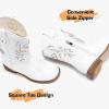 imageGirls Cowgirl Boot Glitter Kids Cowboy Boots Western BoysCowboy Mid Calf Square Toe Toddler Little KidBig Kid Party Birthday Riding ShoesWhite