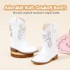 imageGirls Cowgirl Boot Glitter Kids Cowboy Boots Western BoysCowboy Mid Calf Square Toe Toddler Little KidBig Kid Party Birthday Riding ShoesWhite