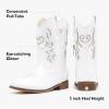 imageGirls Cowgirl Boot Glitter Kids Cowboy Boots Western BoysCowboy Mid Calf Square Toe Toddler Little KidBig Kid Party Birthday Riding ShoesWhite