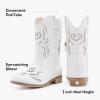 imageGirls Cowgirl Boot Glitter Kids Cowboy Boots Western BoysCowboy Mid Calf Square Toe Toddler Little KidBig Kid Party Birthday Riding ShoesWhite Silver
