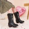 imageSparkly Rhinestone Cowgirl Boots Toddler to Big Kids Mid Calf Zipper Low Heel Pointed Toes Party Birthday Dress UpBlack