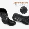 imageSparkly Rhinestone Cowgirl Boots Toddler to Big Kids Mid Calf Zipper Low Heel Pointed Toes Party Birthday Dress UpBlack
