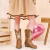 imageSparkly Rhinestone Cowgirl Boots Toddler to Big Kids Mid Calf Zipper Low Heel Pointed Toes Party Birthday Dress UpBrown