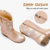 imageSparkly Rhinestone Cowgirl Boots Toddler to Big Kids Mid Calf Zipper Low Heel Pointed Toes Party Birthday Dress UpPu Champagne
