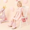 imageSparkly Rhinestone Cowgirl Boots Toddler to Big Kids Mid Calf Zipper Low Heel Pointed Toes Party Birthday Dress UpPu Pink