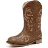 imageCowboy Boots for Girls Boys Kids Cowgirl Riding Boots Square Toe Western Embroidery MidCalf Birthday Party Toddler Big KidVintage Brown