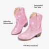 image:imageCowgirl Boots for Girls Rhinestone Cowboy Boot Ankle Booties Sparkly Dress Toddler Little Girl Big Kids Party BirthdayPink