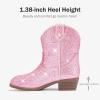 image:imageCowgirl Boots for Girls Rhinestone Cowboy Boot Ankle Booties Sparkly Dress Toddler Little Girl Big Kids Party BirthdayPink