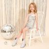 image:imageCowgirl Boots for Girls Rhinestone Cowboy Boot Ankle Booties Sparkly Dress Toddler Little Girl Big Kids Party BirthdaySilver