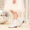 image:imageCowgirl Boots for Girls Rhinestone Cowboy Boot Ankle Booties Sparkly Dress Toddler Little Girl Big Kids Party BirthdayWhite