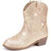 image:imageCowgirl Boots for Girls Rhinestone Cowboy Boot Ankle Booties Sparkly Dress Toddler Little Girl Big Kids Party BirthdayChampagne