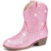 image:imageCowgirl Boots for Girls Rhinestone Cowboy Boot Ankle Booties Sparkly Dress Toddler Little Girl Big Kids Party BirthdayPink