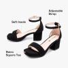 image:imageGirls High Heels Girls Dress Shoes Flower Girl Wedding Party Pageant Prom Formal Dress Sandals Open Toe Ankle Strap Platform Little Big Kids High Heels Chunky PumpsBlack Nubuck