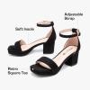 image:imageGirls High Heels Girls Dress Shoes Flower Girl Wedding Party Pageant Prom Formal Dress Sandals Open Toe Ankle Strap Platform Little Big Kids High Heels Chunky PumpsBlack Suede