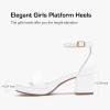 image:imageGirls High Heels Girls Dress Shoes Flower Girl Wedding Party Pageant Prom Formal Dress Sandals Open Toe Ankle Strap Platform Little Big Kids High Heels Chunky PumpsWhite Pu