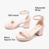 image:imageGirls High Heels Girls Dress Shoes Flower Girl Wedding Party Pageant Prom Formal Dress Sandals Open Toe Ankle Strap Platform Little Big Kids High Heels Chunky PumpsNude Nubuck