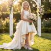 image:imageGirls High Heels Girls Dress Shoes Flower Girl Wedding Party Pageant Prom Formal Dress Sandals Open Toe Ankle Strap Platform Little Big Kids High Heels Chunky PumpsWhite Pu