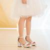 image:imageGirls High Heels Girls Dress Shoes Flower Girl Wedding Party Pageant Prom Formal Dress Sandals Open Toe Ankle Strap Platform Little Big Kids High Heels Chunky PumpsWhite Pu
