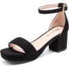 image:imageGirls High Heels Girls Dress Shoes Flower Girl Wedding Party Pageant Prom Formal Dress Sandals Open Toe Ankle Strap Platform Little Big Kids High Heels Chunky PumpsBlack Suede