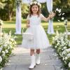 image:imageMotasha Girls Cowboy Boots Classic Western Kids Cowboy Boot Toddler Cowgirl Boots Mid Calf Zipper Embroidery Little Big Girls Boot Riding Country Concert Party WeddingWhite