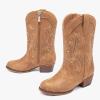 image:imageMotasha Girls Cowboy Boots Classic Western Kids Cowboy Boot Toddler Cowgirl Boots Mid Calf Zipper Embroidery Little Big Girls Boot Riding Country Concert Party WeddingClassic Brown