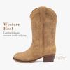 image:imageMotasha Girls Cowboy Boots Classic Western Kids Cowboy Boot Toddler Cowgirl Boots Mid Calf Zipper Embroidery Little Big Girls Boot Riding Country Concert Party WeddingCamel