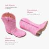 image:imageMotasha Girls Cowboy Boots Classic Western Kids Cowboy Boot Toddler Cowgirl Boots Mid Calf Zipper Embroidery Little Big Girls Boot Riding Country Concert Party WeddingPink
