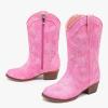 image:imageMotasha Girls Cowboy Boots Classic Western Kids Cowboy Boot Toddler Cowgirl Boots Mid Calf Zipper Embroidery Little Big Girls Boot Riding Country Concert Party WeddingPink