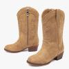 image:imageMotasha Girls Cowboy Boots Classic Western Kids Cowboy Boot Toddler Cowgirl Boots Mid Calf Zipper Embroidery Little Big Girls Boot Riding Country Concert Party WeddingCamel