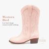 image:imageMotasha Girls Cowboy Boots Classic Western Kids Cowboy Boot Toddler Cowgirl Boots Mid Calf Zipper Embroidery Little Big Girls Boot Riding Country Concert Party WeddingLight Pink