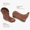 image:imageMotasha Girls Cowboy Boots Classic Western Kids Cowboy Boot Toddler Cowgirl Boots Mid Calf Zipper Embroidery Little Big Girls Boot Riding Country Concert Party WeddingBrown
