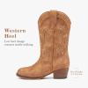 image:imageMotasha Girls Cowboy Boots Classic Western Kids Cowboy Boot Toddler Cowgirl Boots Mid Calf Zipper Embroidery Little Big Girls Boot Riding Country Concert Party WeddingClassic Brown