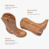 image:imageMotasha Girls Cowboy Boots Classic Western Kids Cowboy Boot Toddler Cowgirl Boots Mid Calf Zipper Embroidery Little Big Girls Boot Riding Country Concert Party WeddingClassic Brown