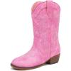 image:imageMotasha Girls Cowboy Boots Classic Western Kids Cowboy Boot Toddler Cowgirl Boots Mid Calf Zipper Embroidery Little Big Girls Boot Riding Country Concert Party WeddingPink