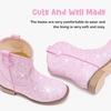 image:imageMotasha Toddler Girls Cowgirl Boots Glitter Toddler Cowboy Boot Ankle Girls Boots Little Kids Horse Riding Shoes Party BirthdayBaby Pink Sequins
