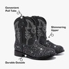 image:imageMotasha Toddler Girls Cowgirl Boots Glitter Toddler Cowboy Boot Ankle Girls Boots Little Kids Horse Riding Shoes Party BirthdayBlack Sequins