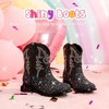 image:imageMotasha Toddler Girls Cowgirl Boots Glitter Toddler Cowboy Boot Ankle Girls Boots Little Kids Horse Riding Shoes Party BirthdayBlack Sequins