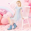 image:imageMotasha Toddler Girls Cowgirl Boots Glitter Toddler Cowboy Boot Ankle Girls Boots Little Kids Horse Riding Shoes Party BirthdayBlue Glitter