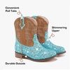 image:imageMotasha Toddler Girls Cowgirl Boots Glitter Toddler Cowboy Boot Ankle Girls Boots Little Kids Horse Riding Shoes Party BirthdayBlue Sequins