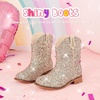 image:imageMotasha Toddler Girls Cowgirl Boots Glitter Toddler Cowboy Boot Ankle Girls Boots Little Kids Horse Riding Shoes Party BirthdayGold Glitter