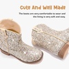 image:imageMotasha Toddler Girls Cowgirl Boots Glitter Toddler Cowboy Boot Ankle Girls Boots Little Kids Horse Riding Shoes Party BirthdayGold Glitter