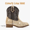 image:imageMotasha Toddler Girls Cowgirl Boots Glitter Toddler Cowboy Boot Ankle Girls Boots Little Kids Horse Riding Shoes Party BirthdayGold Sequins