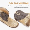 image:imageMotasha Toddler Girls Cowgirl Boots Glitter Toddler Cowboy Boot Ankle Girls Boots Little Kids Horse Riding Shoes Party BirthdayGold Sequins
