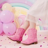 image:imageMotasha Toddler Girls Cowgirl Boots Glitter Toddler Cowboy Boot Ankle Girls Boots Little Kids Horse Riding Shoes Party BirthdayPink