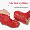 image:imageMotasha Toddler Girls Cowgirl Boots Glitter Toddler Cowboy Boot Ankle Girls Boots Little Kids Horse Riding Shoes Party BirthdayRed Shiny
