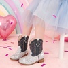 image:imageMotasha Toddler Girls Cowgirl Boots Glitter Toddler Cowboy Boot Ankle Girls Boots Little Kids Horse Riding Shoes Party BirthdaySilver Sequins